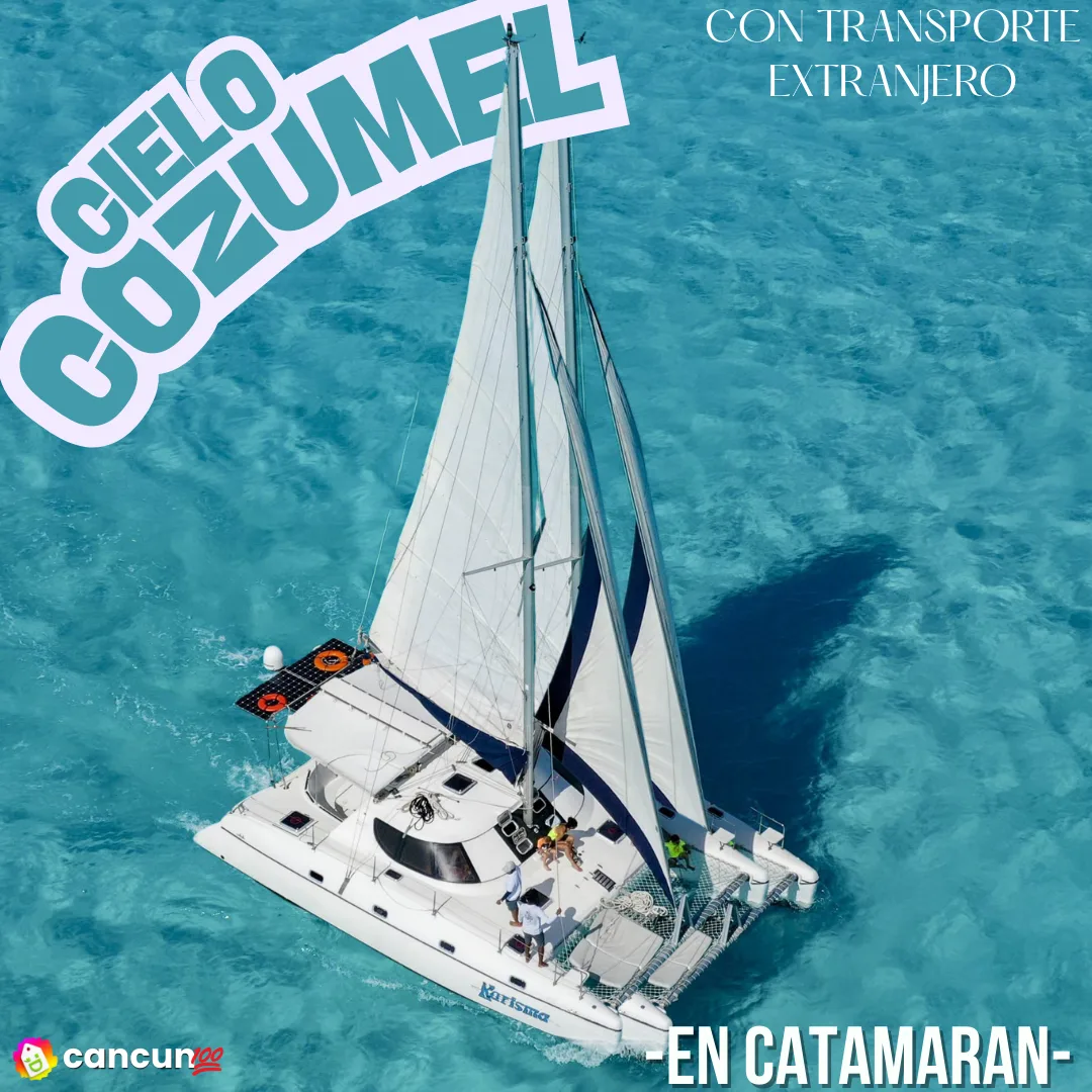1 Cielo Cozumel en Catamarán con transporte extranjero - Imagen 1