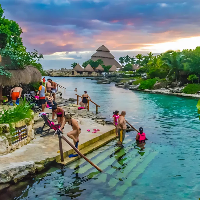 Nadando na enseada do Xcaret