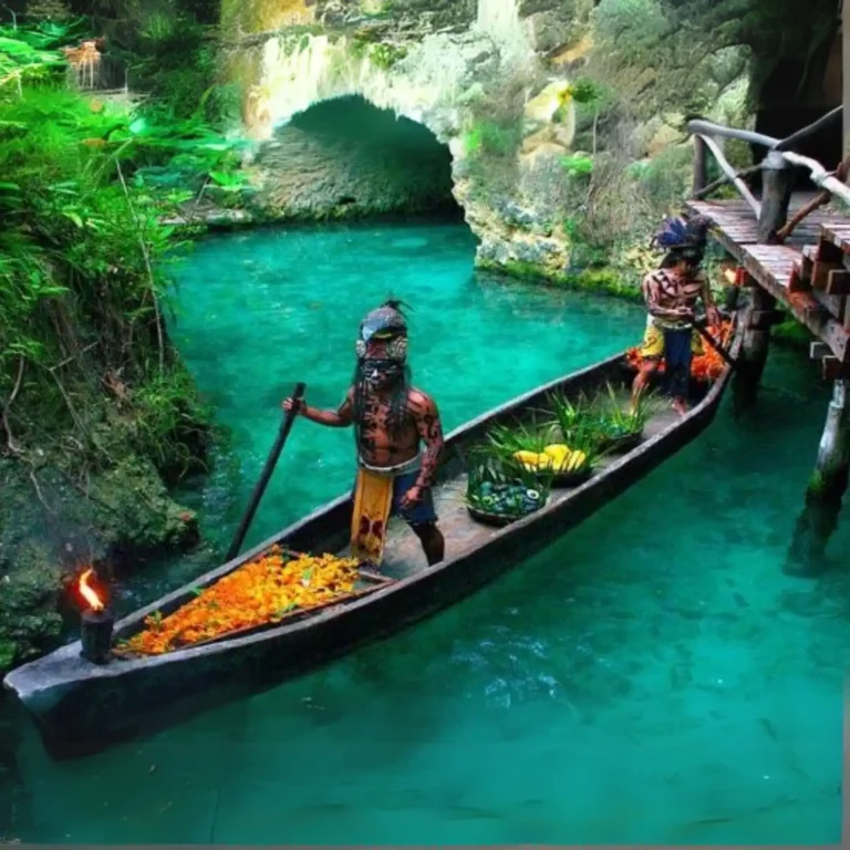 Rio subterrâneo no Xcaret