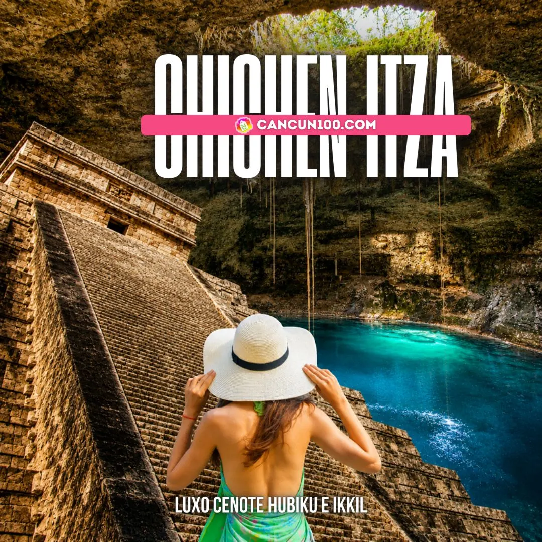 Chichén Itzá com cenotes Ik Kil e Hubikú