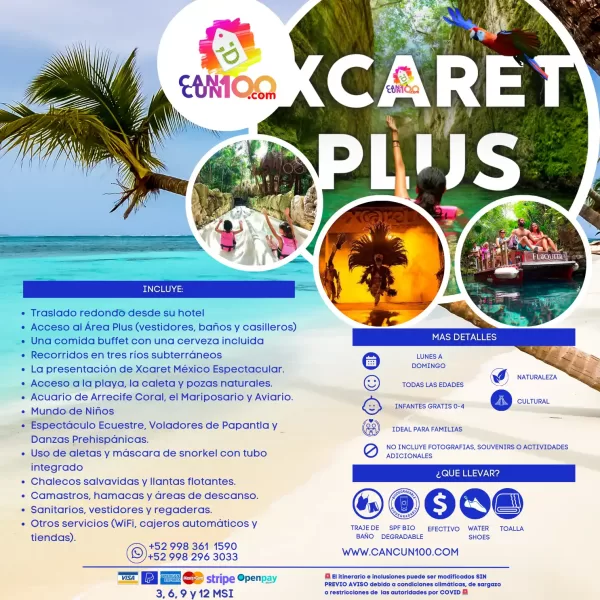 Xcaret Plus TOUR con Transporte 🇲🇽 Mexicanos - Image 2