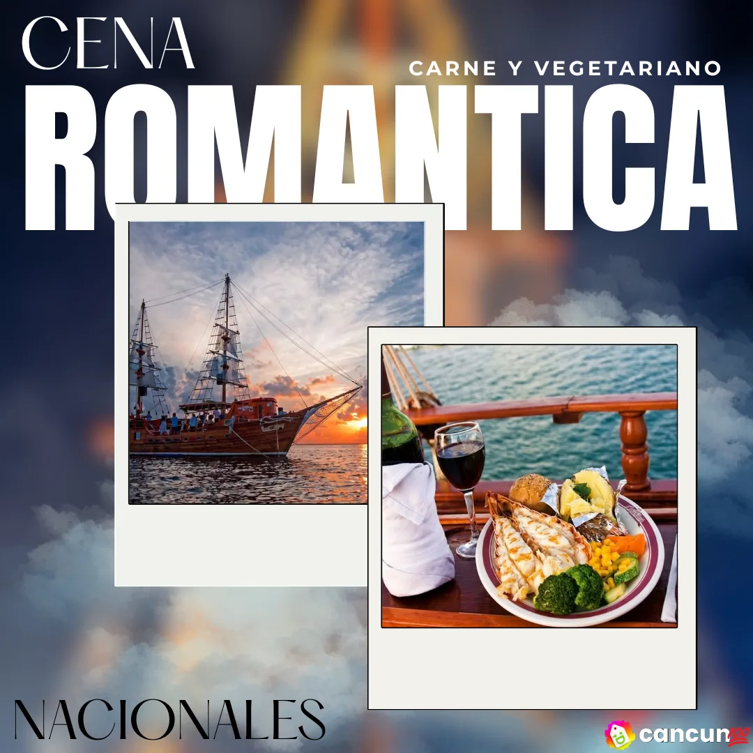 MERARYPortadas c100 2026 (2) Cena romántica Columbus menú carne y vegetariano para Nacionales 🇲🇽 - Imagen 1