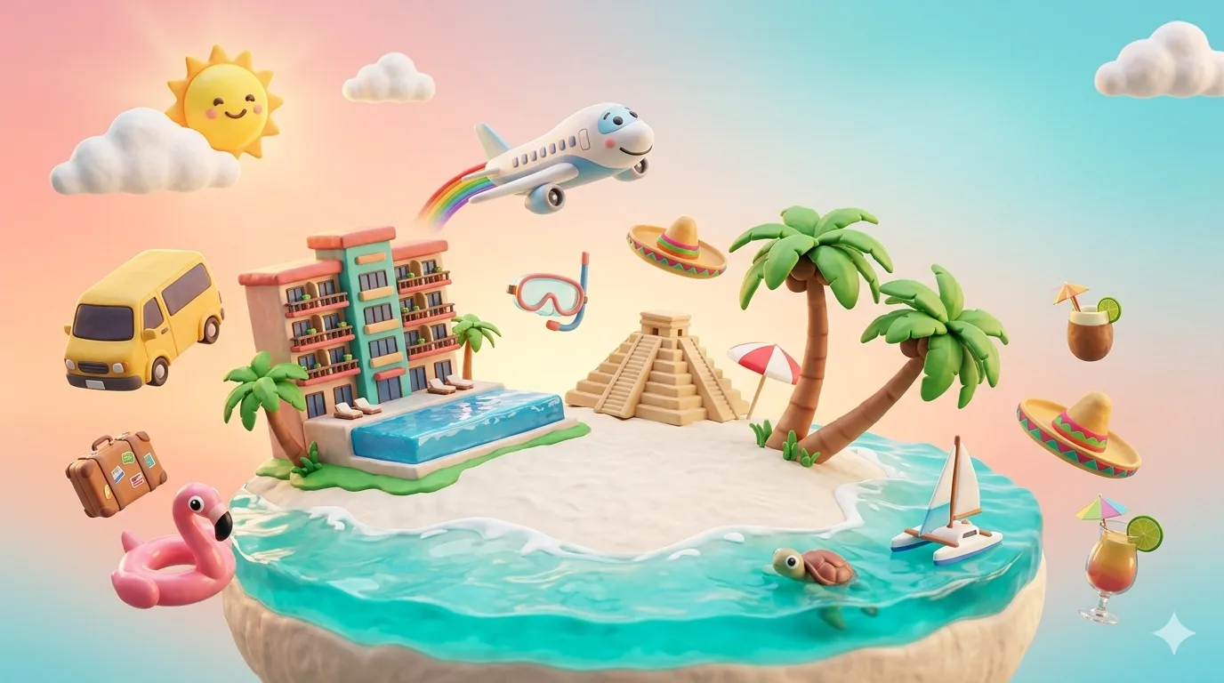 Paquete vacacional todo incluido a Cancún con hotel, vuelo, transporte y tours - Cancun100